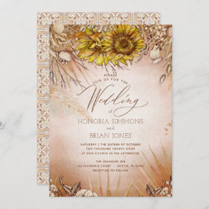 Sonnenblume Boho Beauty Wedding Einladung
