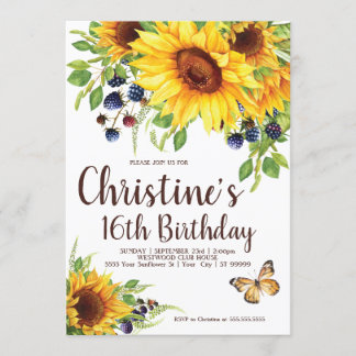 Sonnenblume Boho Birthday Einladung