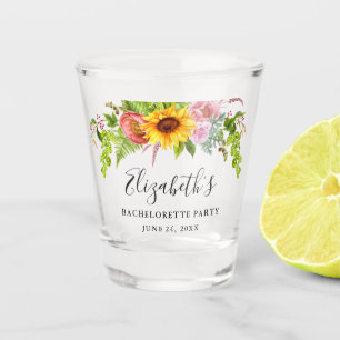 Sonnenblume Boho Floral Junggeselinnen-Abschied Schnapsglas