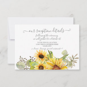 Sonnenblume BOHO Wasserfarbe Empfang Detail RSVP Karte
