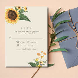 Sonnenblume Boho Wedding RSVP Karte