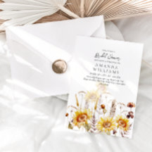 Sonnenblume Boho Wildblume Modernes Brautparty Inv