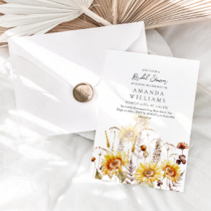 Sonnenblume Boho Wildblume Modernes Brautparty Inv Einladung