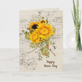 Sonnenblume Bouquet am Tag des Ziegel-Namens Karte