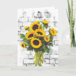 Sonnenblume Bouquet auf der Brick Wall Karte