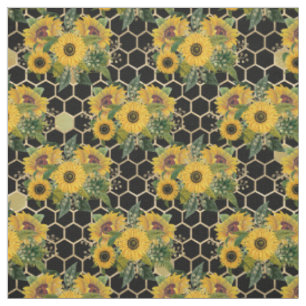 Sonnenblume Bouquet Gold Honeycomb Grafik Stoff