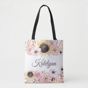 Sonnenblume Bouquet Personalisiert Tote Tasche