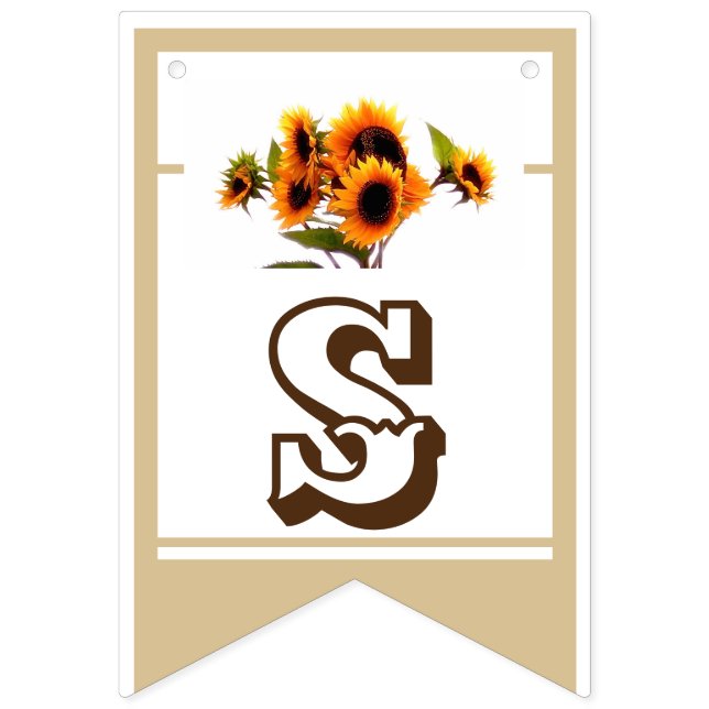Sonnenblume Bouquet Wedding Collection Jagdfahnen Wimpelkette (Sechste Fahne)