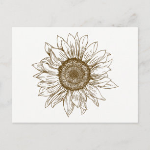 Sonnenblume Braun Blumen Hello Love Vermisse Dich Postkarte