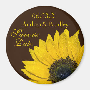Sonnenblume Braun Hochzeit Speichern Sie das Date  Magnet