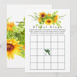 Sonnenblume Brautparty Bingo