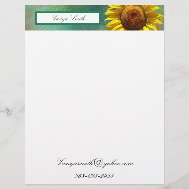 Sonnenblume Briefbogen (Vorderseite)
