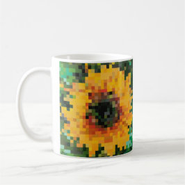 Sonnenblume Bright Floral Pixel Art Kaffeetasse