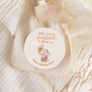 Sonnenblume Bunny Rabbit Geburtstag Runder Aufkleber