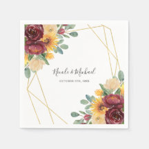 Sonnenblume Burgundy Floral Gold Geometric Wedding