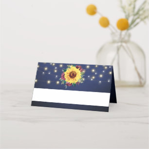 Sonnenblume Burgundy Rose Lights Navy Blue Wedding Platzkarte