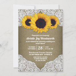 Sonnenblume Burlap Lace Bridal Dusche Einladungen