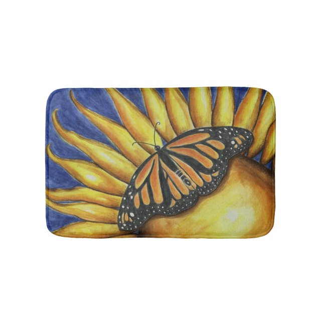Sonnenblume Butterfly Bath Mat Badematte (Vorderseite)