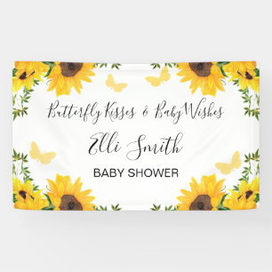 Sonnenblume Butterfly Kisses Baby wünscht Baby Dus Banner