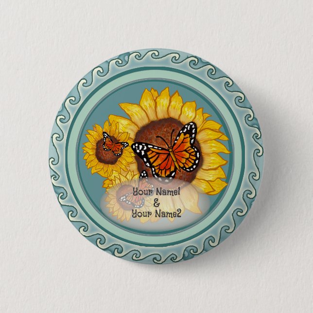 Sonnenblume Button (Vorderseite)
