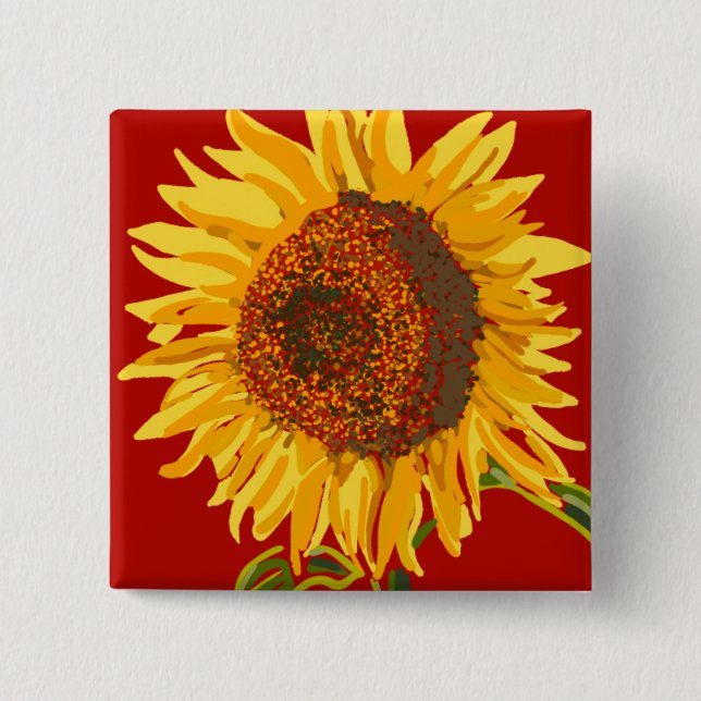 Sonnenblume Button (Vorderseite)
