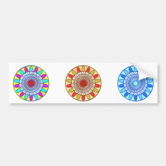 SONNENBLUME Chakra Mandala Autoaufkleber (Vorne)