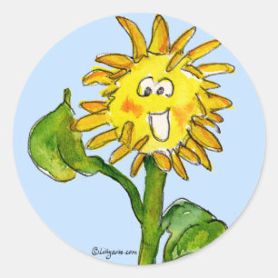 Sonnenblume Clipart-Aufkleber 4 Runder Aufkleber
