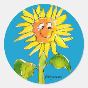 Sonnenblume Clipart-Aufkleber 5 Runder Aufkleber