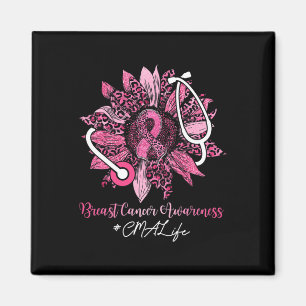 Sonnenblume CMA Lebensdauer rosa Ribbon Brustkrebs Magnet