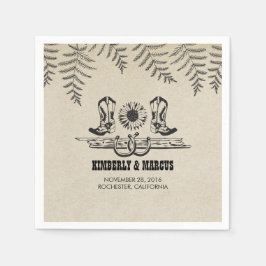 Sonnenblume Cowboy Boots Rustikale Hochzeit Serviette