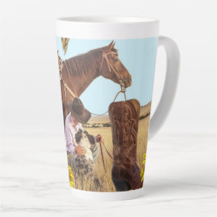 Sonnenblume Cowboy Horse Latte Tasse