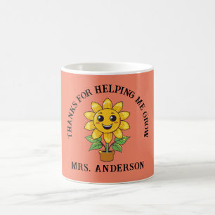 Sonnenblume danke, dass du mir geholfen hast, Lehr Kaffeetasse