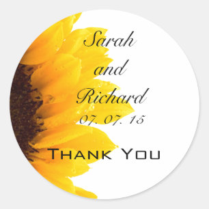 Sonnenblume Danke Gastgeschenk Hochzeit Stickers