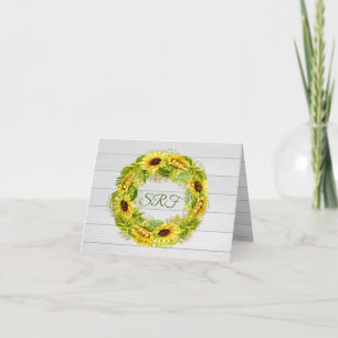 Sonnenblume Danke oder Blank Note