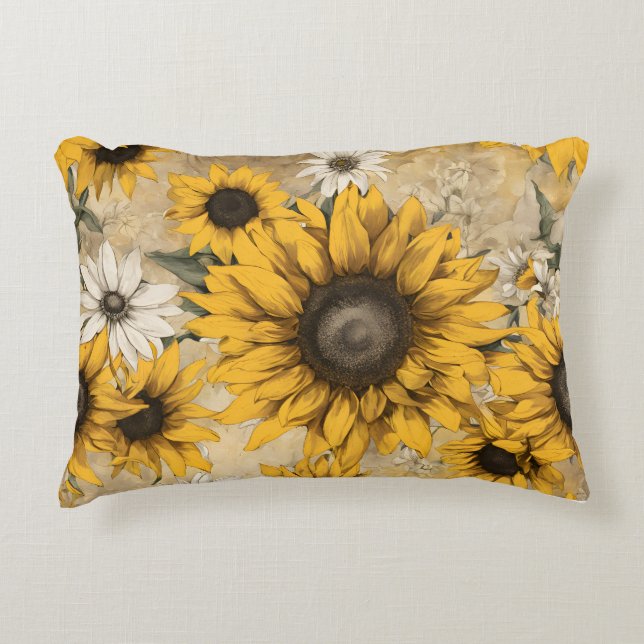 Sonnenblume Dekokissen (Vorderseite)