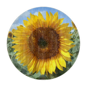 Sonnenblume-dekoratives hackendes Glasbrett Schneidebrett
