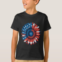 Sonnenblume der amerikanischen Flagge 4. Juli Unab