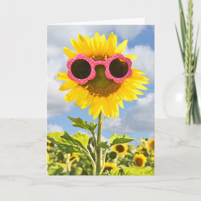 Sonnenblume der Mutter Tagesmit Sonnenbrille Karte (Vorderseite)