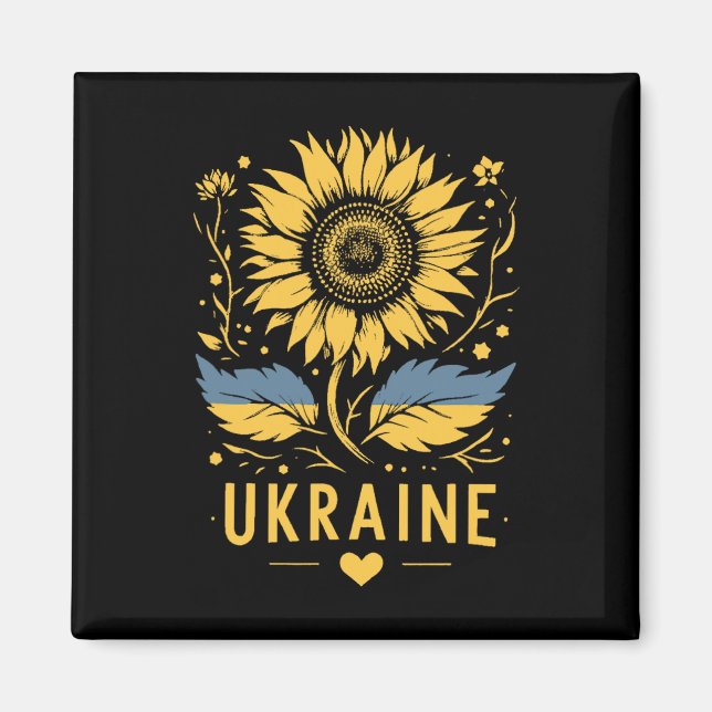 Sonnenblume der Ukraine Ich stehe mit der Ukraine  Magnet (Vorne)