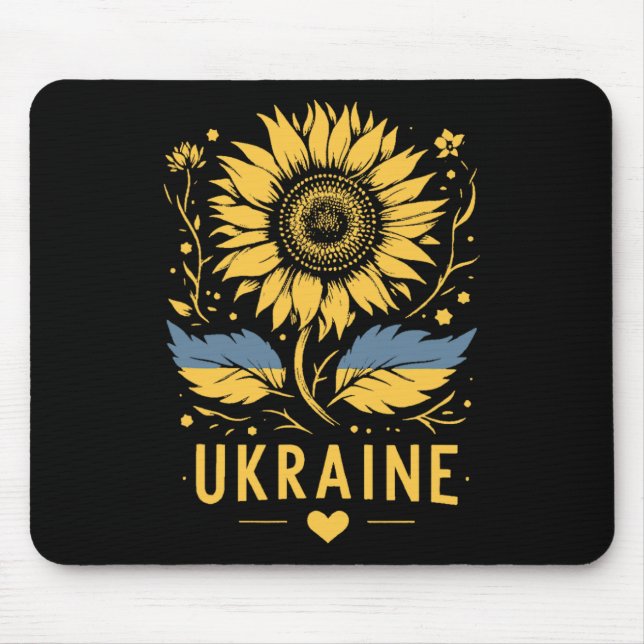 Sonnenblume der Ukraine Ich stehe mit der Ukraine  Mousepad (Vorne)