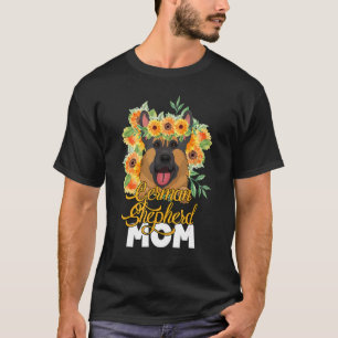 Sonnenblume Deutsche Schäferhund-Mutter Süße Welpe T-Shirt