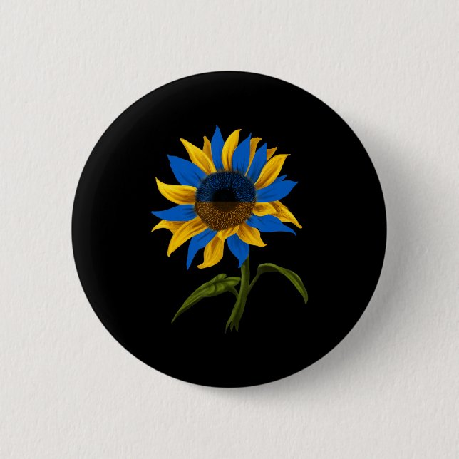 Sonnenblume Die ukrainische Flagge steht mit der U Button (Vorderseite)
