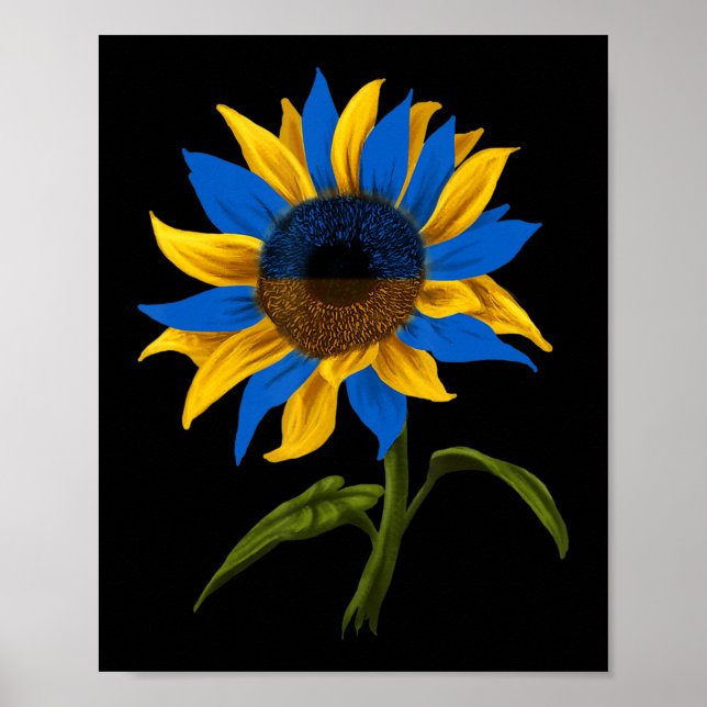 Sonnenblume Die ukrainische Flagge steht mit der U Poster (Vorne)