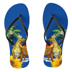 Sonnenblume Dinosaur Flip Flops
