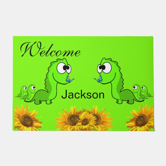 Sonnenblume Dinsoaur Door Mat Fußmatte (Vorderseite)