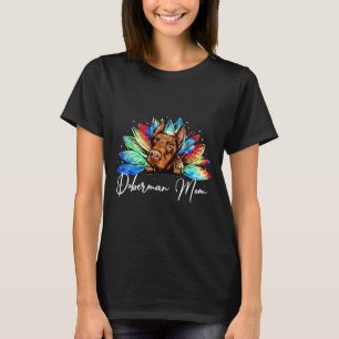 Sonnenblume Doberman Mama Gefärbte Krawatte Hund T-Shirt