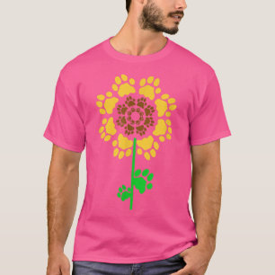 Sonnenblume Dog Paw Eigentümer Haustier Mama T-Shirt