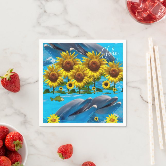 Sonnenblume Dolphin Paper Napkins Serviette (Beispiel)
