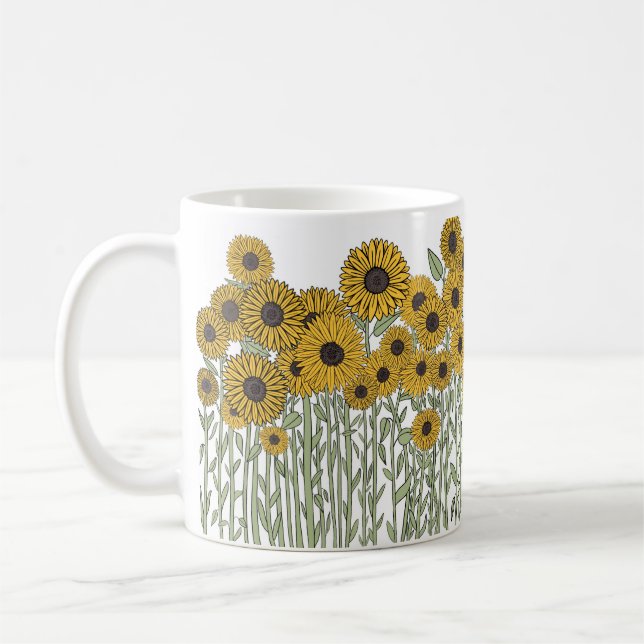 Sonnenblume Doodle Kaffeetasse (Links)