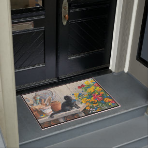 Sonnenblume Doormat, Niedliche Katzen Sonnenblume Fußmatte